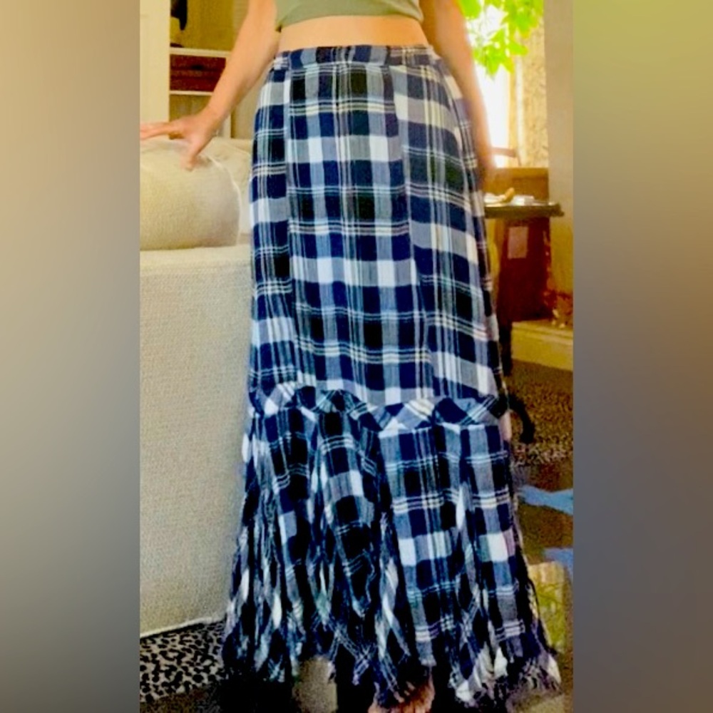FREE PEOPLE Long Flannel Skirt